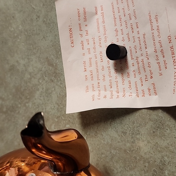 Vintage Copper Tea Kettle with Ceramic Handle and ceramic Knob on lid - Picture 12 of 14